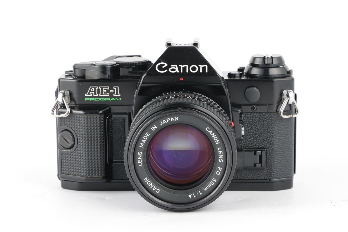 最新作，2025 06297cmrk Canon AE-1P PROGRAM + New FD 50mm F1.4 MF一眼レフ フイルムカメラ 標準レンズ