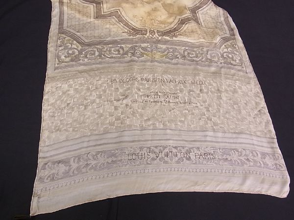 【美品〜準美品】LOUIS VUITTON 19世紀パリの装飾 シルクストール LOUIS VUITTON - 【美品〜準美品】LOUIS VUITTON 19世紀パリの装飾