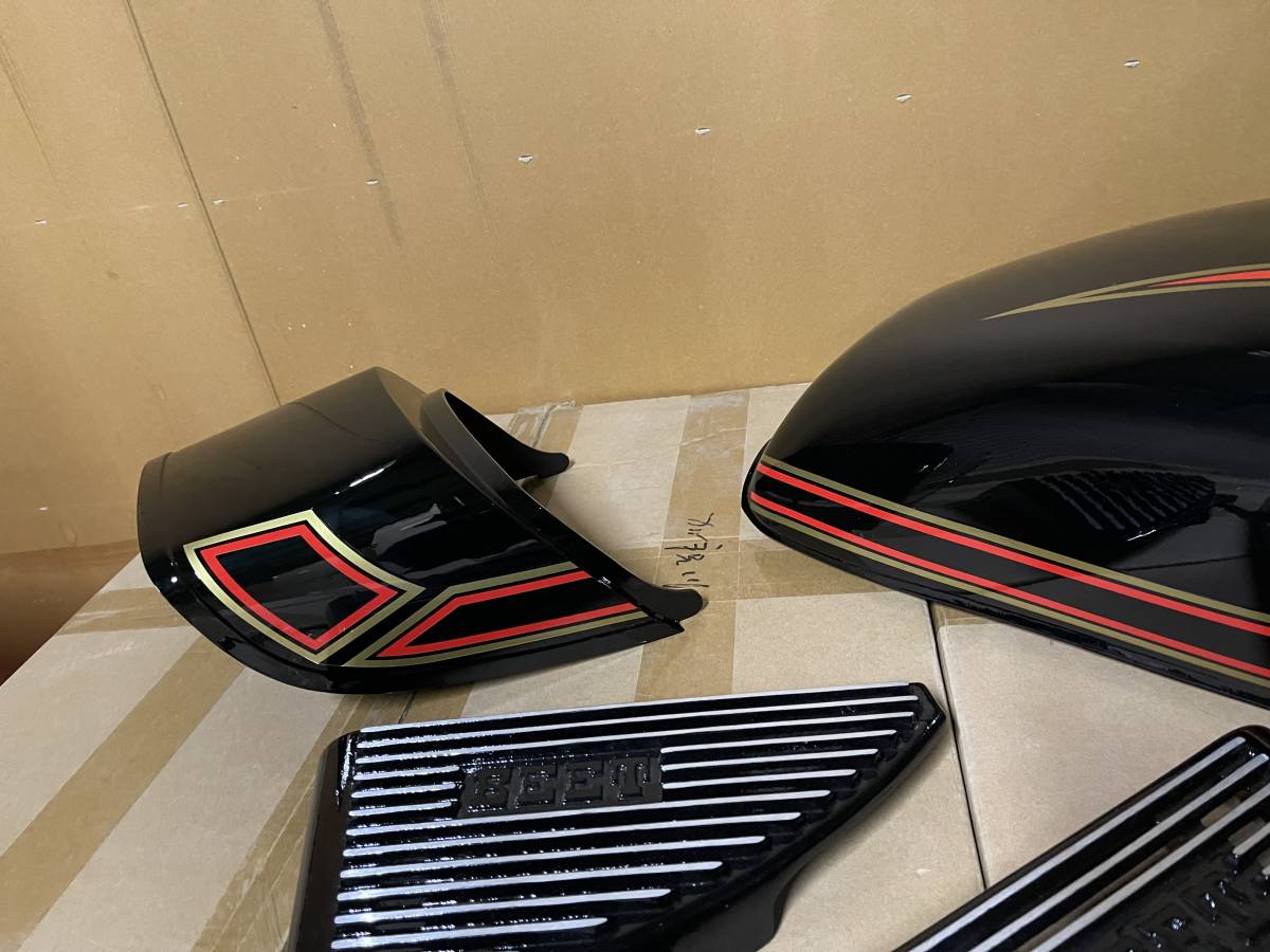 GS400 外装 セット 金 赤E2ライン タンク テールカウル アルフィン