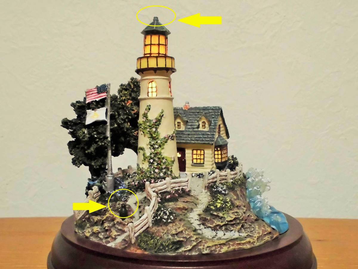訳あり】☆トーマスキンケード Thomas Kinkade ☆ 灯台 ☆ ミニチュア