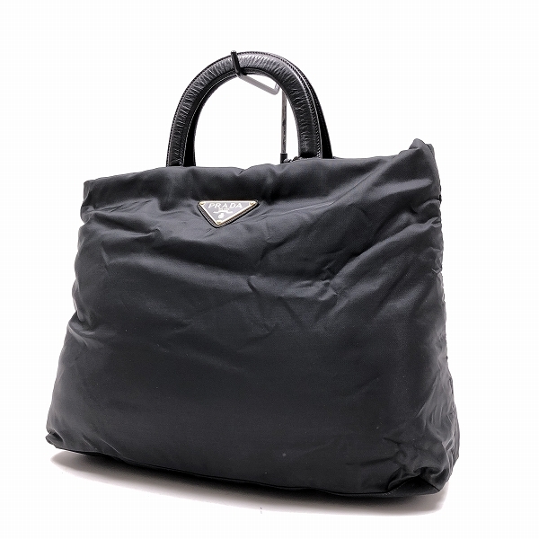 ○超美品 プラダ PRADA 「1」 お洒落 ナイロン トート バッグ 定番の黒