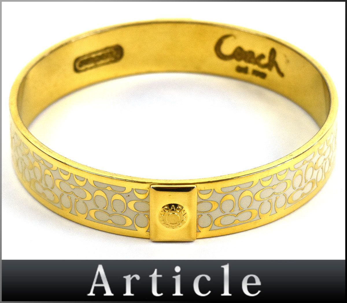 117932☆COACH コーチ ミニシグネチャー バングル 腕輪 ブレスレット  