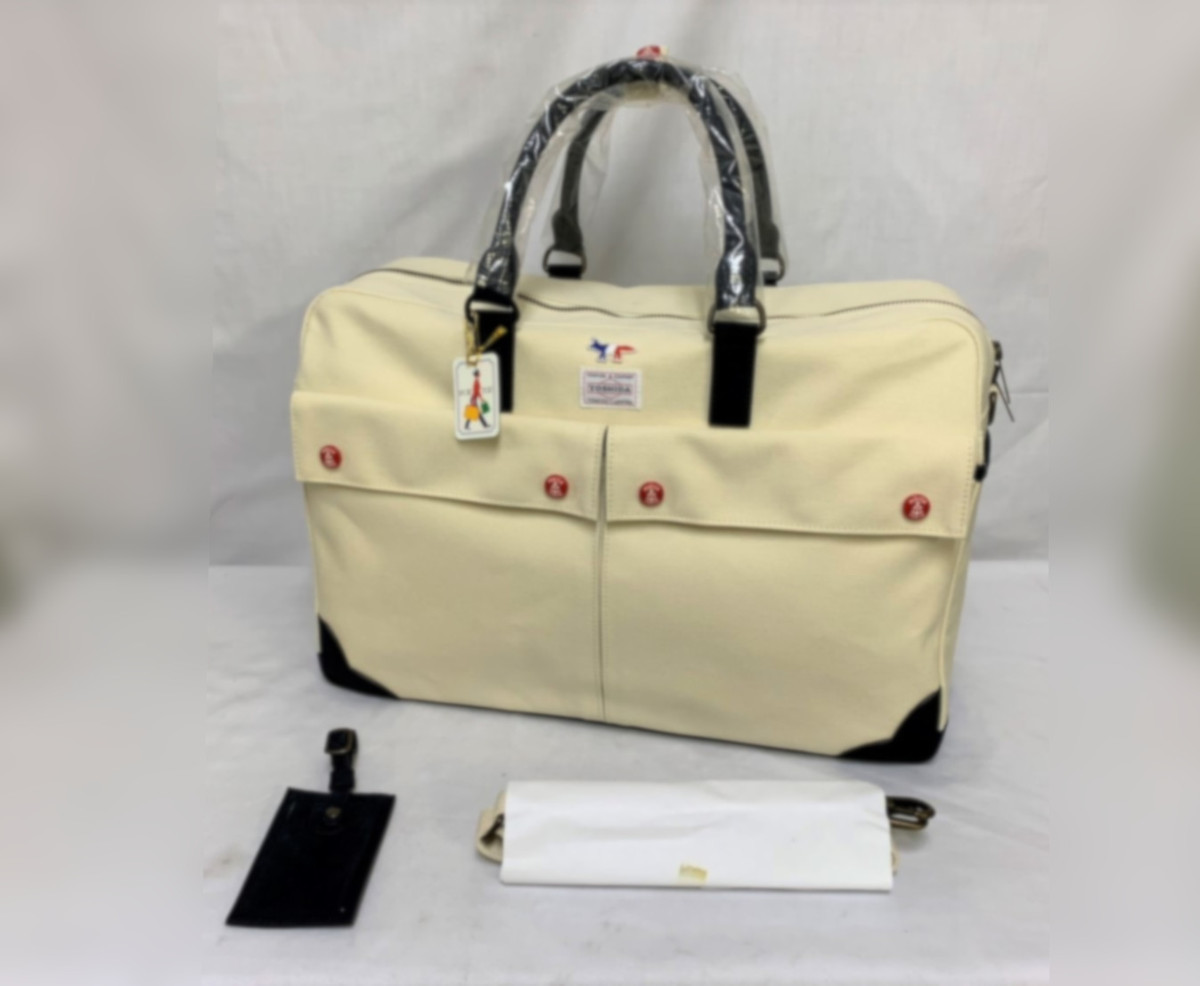 ▼未使用 YOSHIDA×Kitsune “75”周年記念 トラベルバッグ 386-0376 ホワイト/FREE 409/750 完全限定生産のオリジナルバッグ▼003684 ◇ブランド：吉田カバン