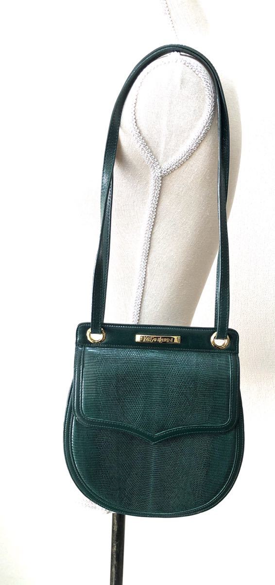 Yves Saint Laurent】イヴ・サンローラン/ショルダーバッグ/グリーン系  