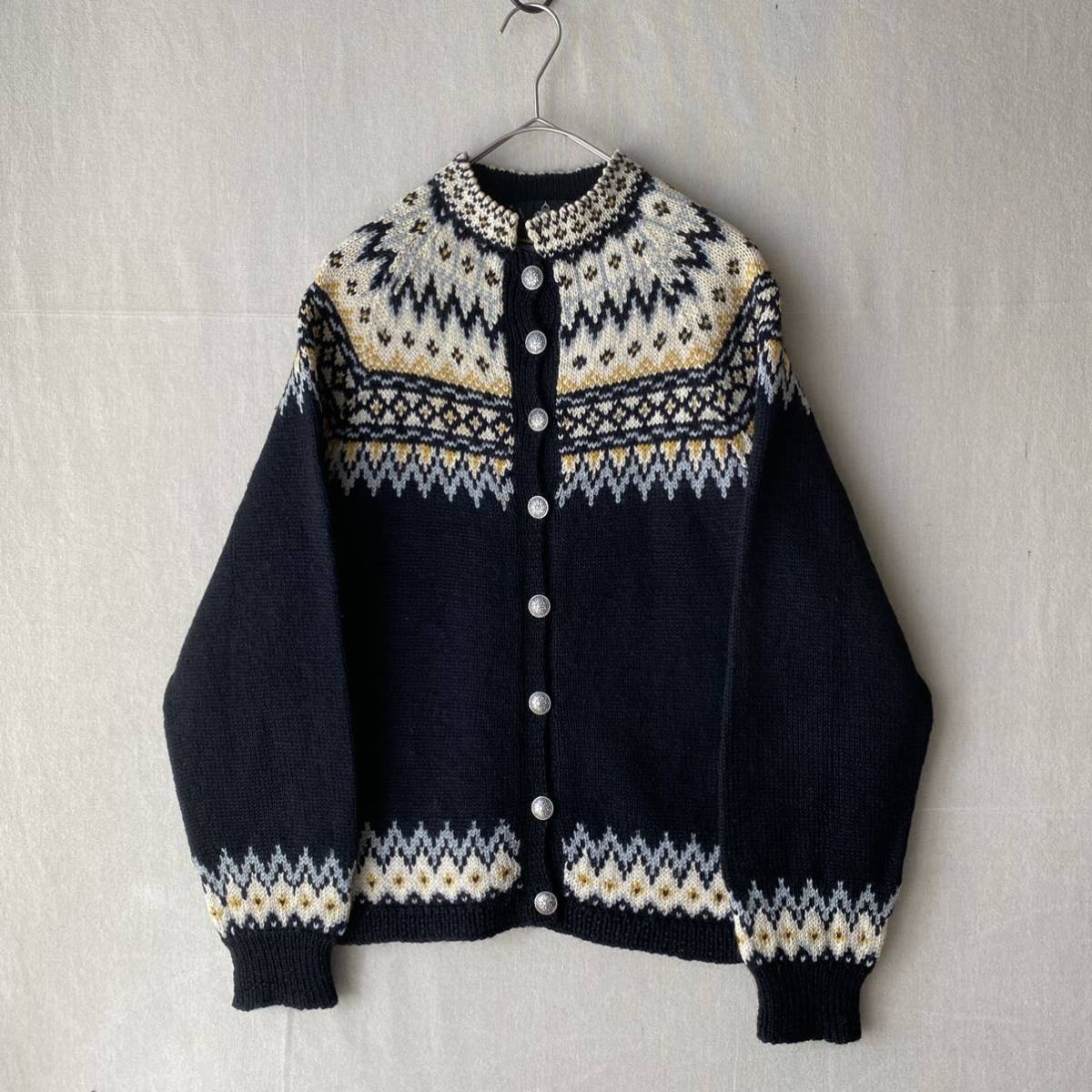 70s 80s ノルウェー製 Vintage ノルディック カーディガン 