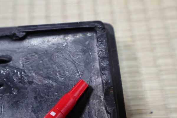 ☆古硯 端渓 魚脳凍 唐木箱 欠け有 書道具 中国 書道具