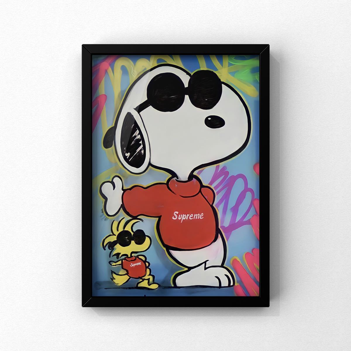 No 132 超高画質 シュプリーム Supreme スヌーピー パロディ アート ポスター ウェルカムボード インテリア 絵画 額付 その他 売買されたオークション情報 Yahooの商品情報をアーカイブ公開 オークファン Aucfan Com