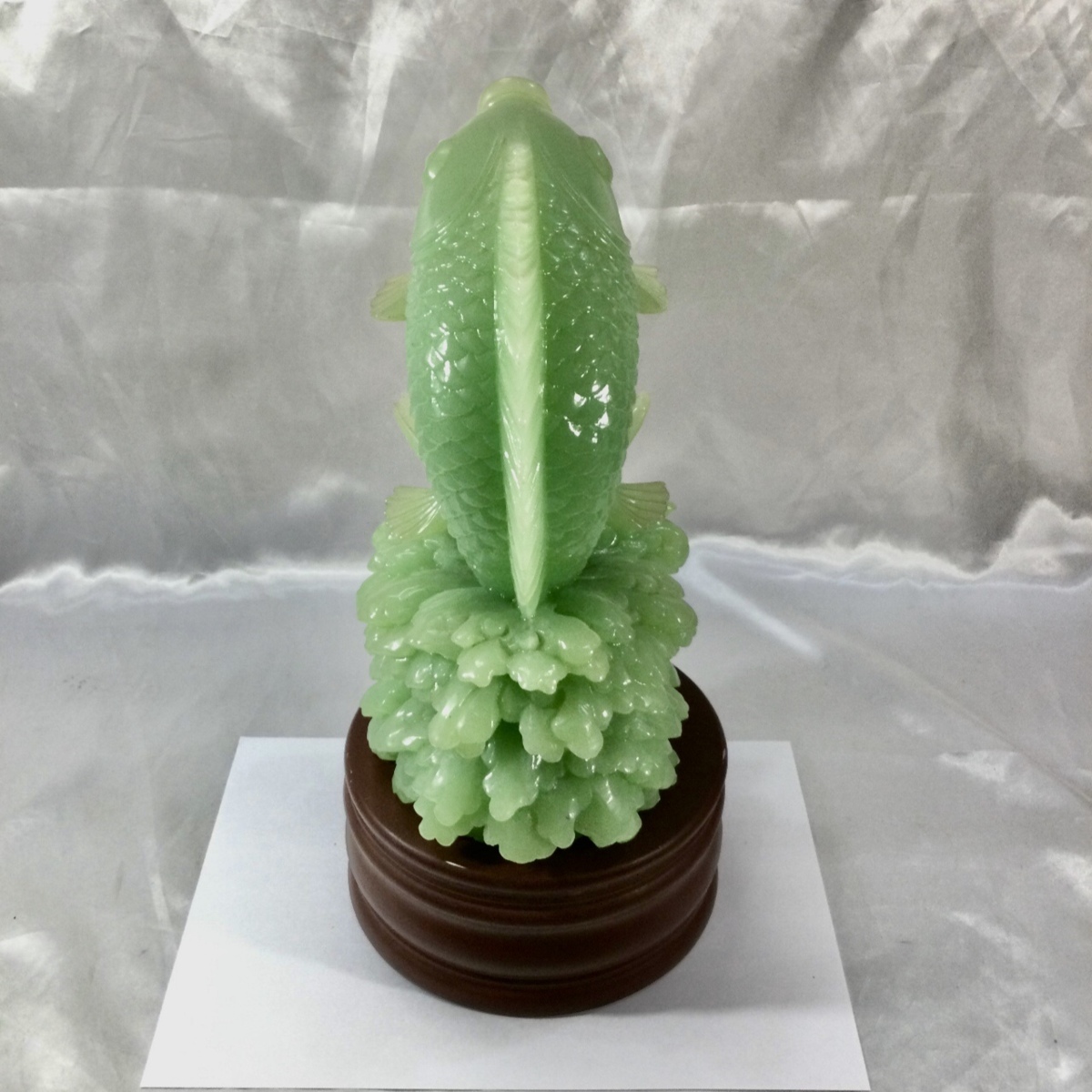 現状保管品/CSH】鯉 ソープストーン？ 翡翠？ ヒスイ？ 緑 グリーン