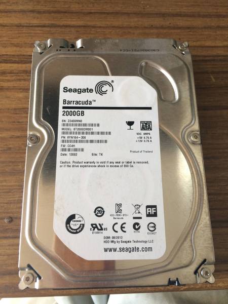 中古◆HDD◆Seagate◆Barracuda　TM◆2000GB◆3，5インチ◆格安◆