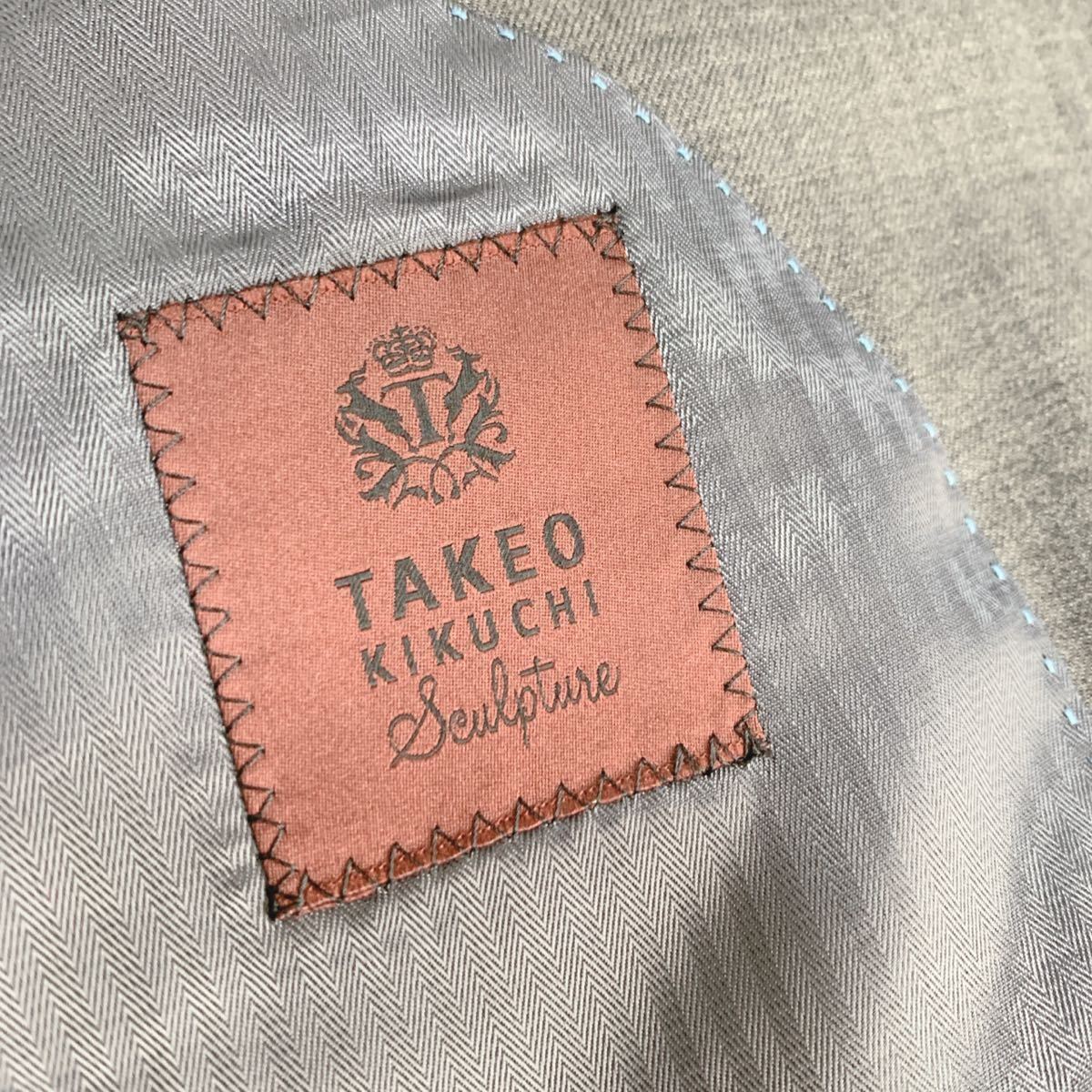オンラインを販売 希少 極美品 1円 【洗練された逸品】タケオキクチ スリーピーススーツ シルク混セットアップ ジャケット ジレ TAKEO KIKUCHI グレー