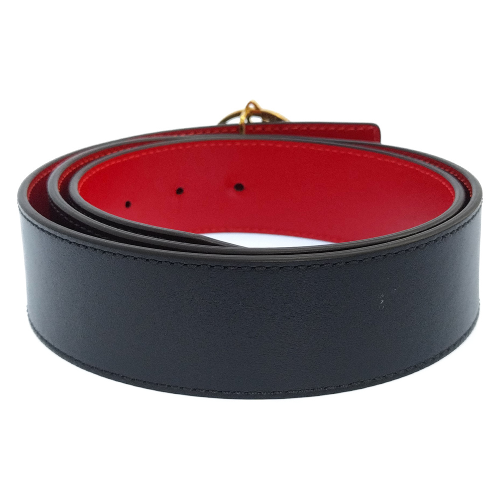 ベルト Christian Louboutin クリスチャンルブタン メンズ CL ロゴ クリスチャン ブラック クロコ型押し エナメルレザー Logo Belt - Rui ボディ