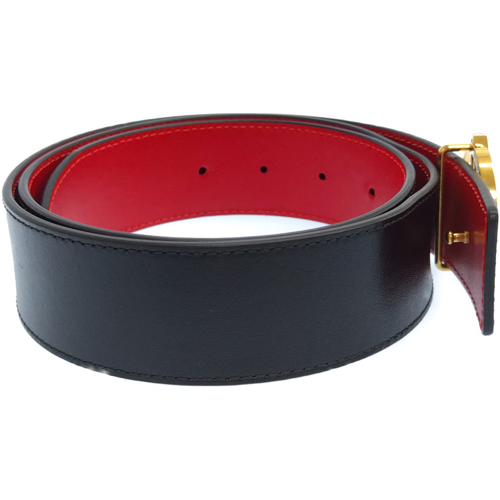 ベルト Christian Louboutin クリスチャンルブタン メンズ CL ロゴ クリスチャン ブラック クロコ型押し エナメルレザー Logo Belt - Rui ボディ