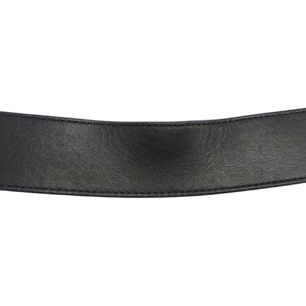 ベルト Christian Louboutin クリスチャンルブタン メンズ CL ロゴ クリスチャン ブラック クロコ型押し エナメルレザー Logo Belt - Rui ボディ