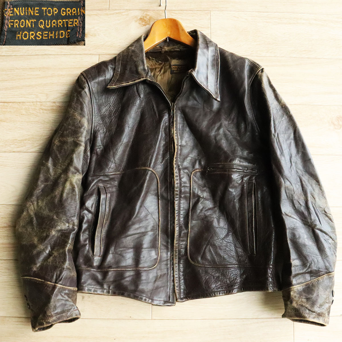 Grais 50s TALON 馬革 レザージャケット 6/T2.5 50s～60s ビンテージ HORSEHIDE 馬革 シングルライダース 本革
