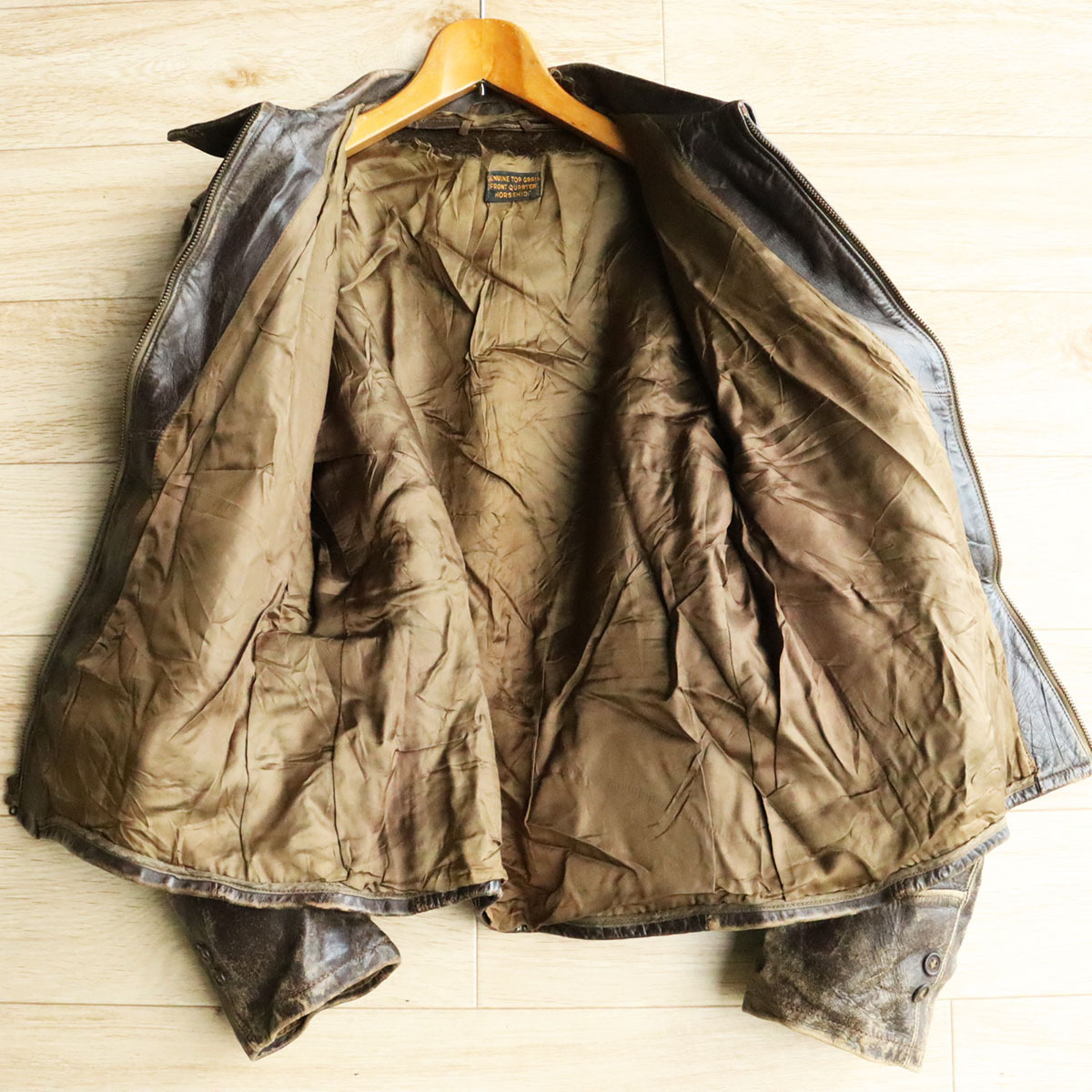 6/T2.5 50s～60s ビンテージ HORSEHIDE 馬革 シングルライダース 本革