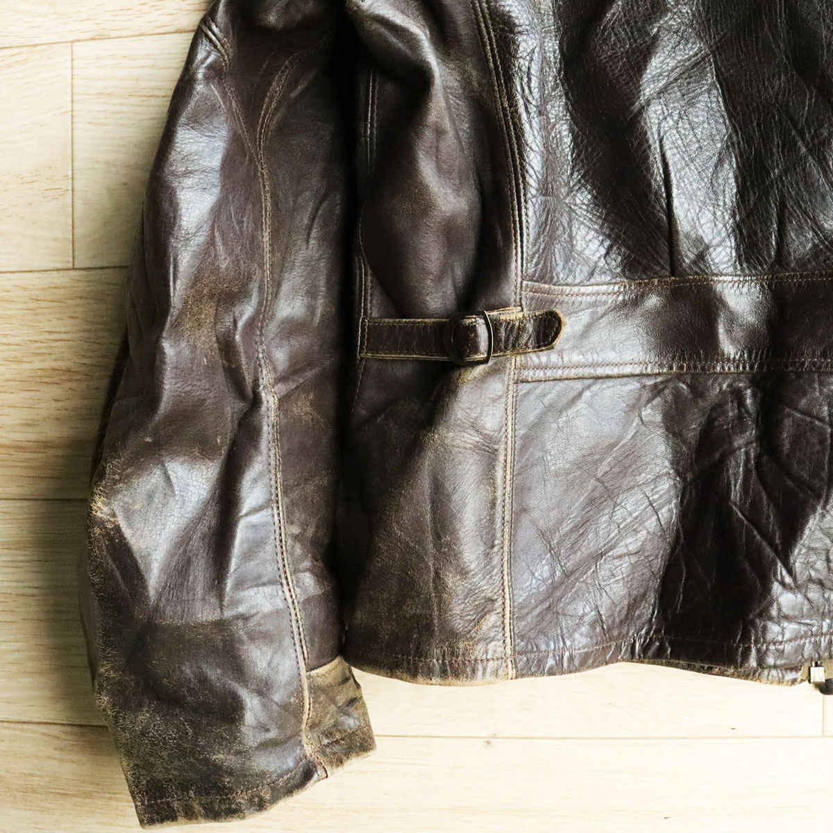 6/T2.5 50s～60s ビンテージ HORSEHIDE 馬革 シングルライダース 本革