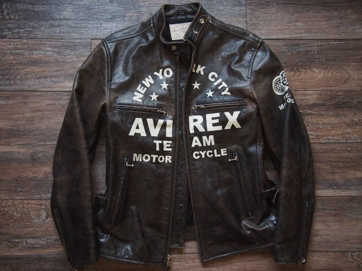 【全国無料，新作登場】 AVIREXアヴィレックス シングルライダース MOTORCYCLE-JACKET ディストレスレザージャケット L(その他)｜売買されたオークション情報、yahooの商品情報をアーカイブ公開 - オークファン 男性用