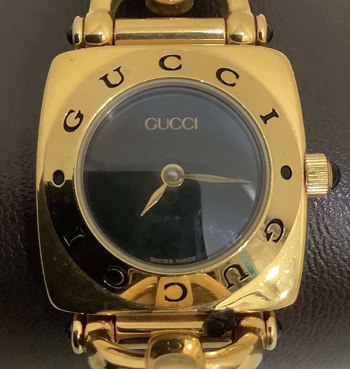 m96A8-370 GUCCI グッチ 6300L ヴィンテージ クオーツ レザーベルト レディース 腕時計 中古 動作未確認