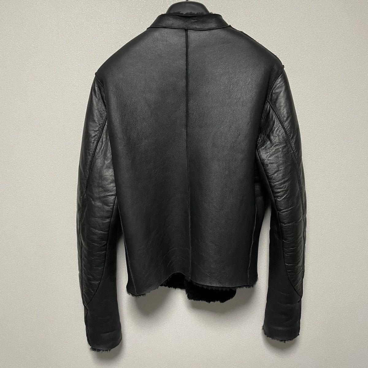 超希少】ポールスミス 12FW リアルムートンライダース ブラック S