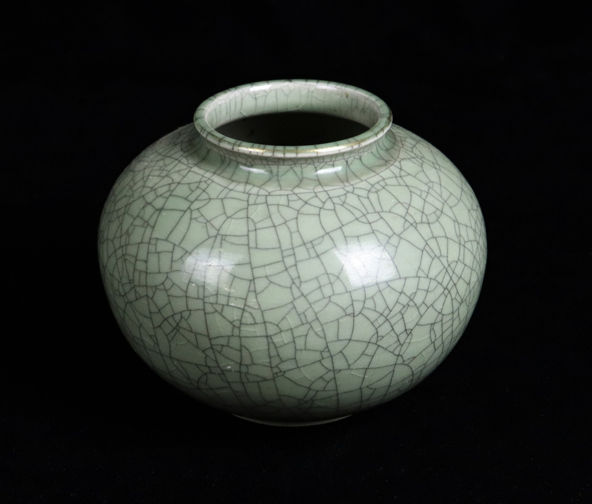逸品】 相馬焼 大陶 壺 花瓶 伝統工芸品 陶器 青ひび 骨董品 走り駒 和