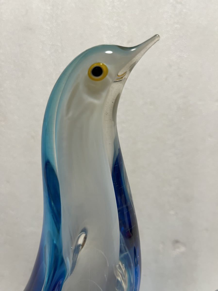 マルティグラス 波付ペンギン 寸法 約 幅22×奥行11×高さ27cm 置物