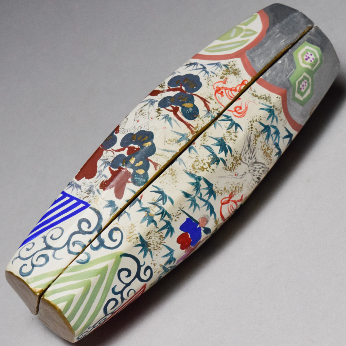 播州庵】清閑寺窯 杉田祥平 色絵 振り々 香合 ◇共箱 茶道具 ぶりぶり 