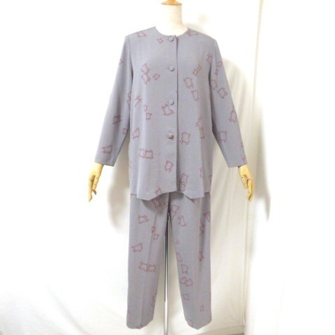 H5◇詩仙堂 ヒトシタムラ ちりめん セットアップ グレー柄  