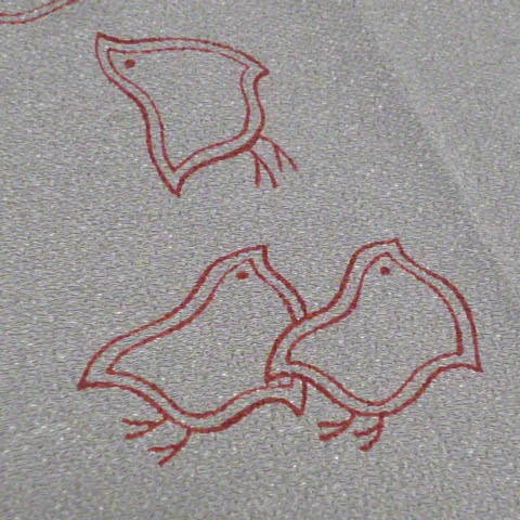 H5◇詩仙堂 ヒトシタムラ ちりめん セットアップ グレー柄  