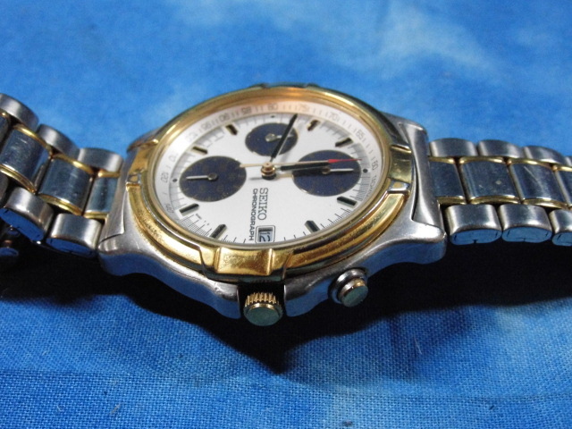 質屋□本物 SEIKO セイコー 腕時計 CHRONOGRAPH 7T27-6A50 コンビ