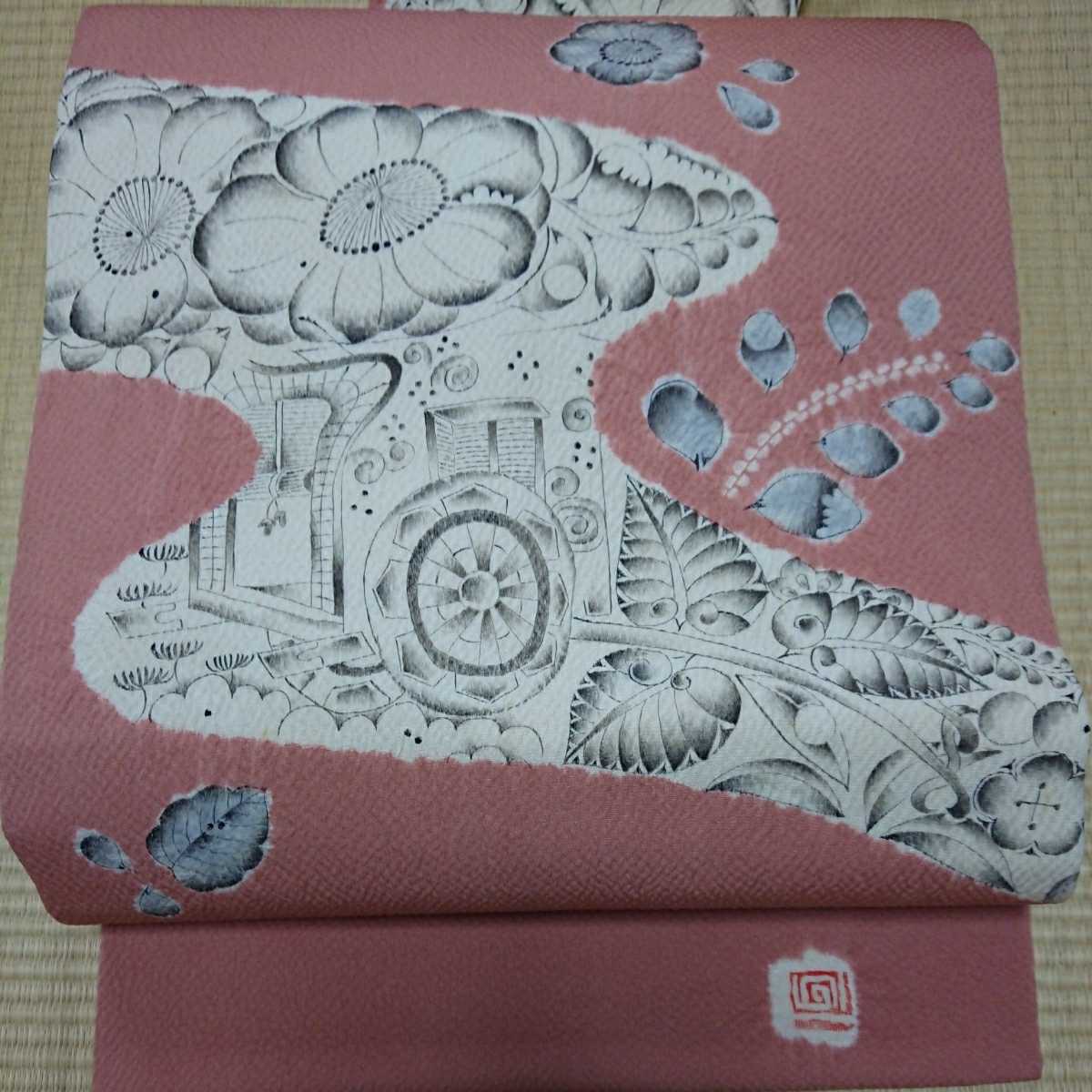 着物屋こころ□六通太鼓柄袋帯 中国三大刺繍 スワトウ刺繍 汕頭刺繍 飾