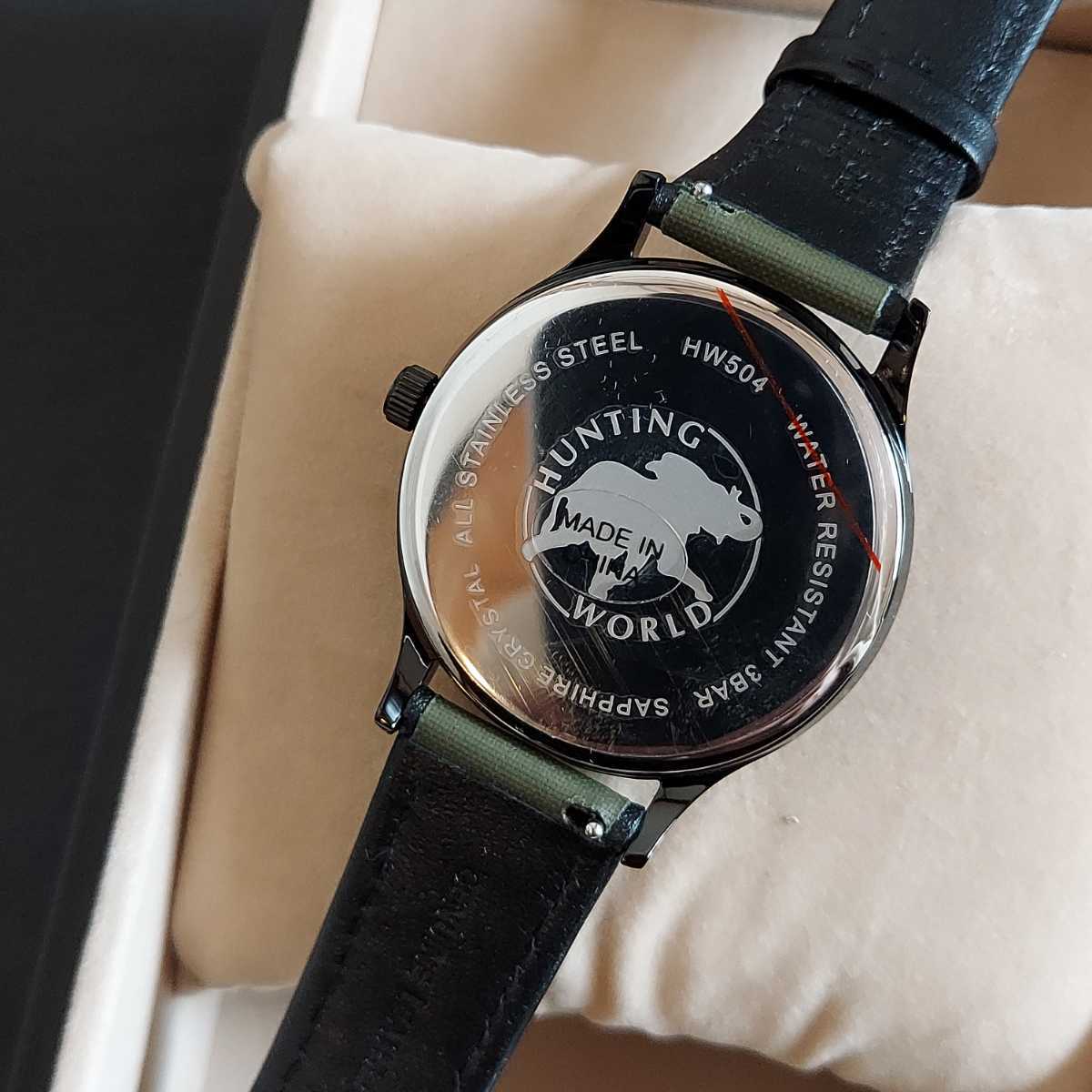 未使用 ハンティングワールド 腕時計 hunting world レザー hw504 