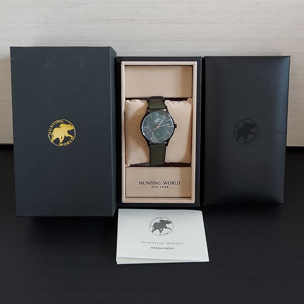 未使用 ハンティングワールド 腕時計 hunting world レザー hw504 