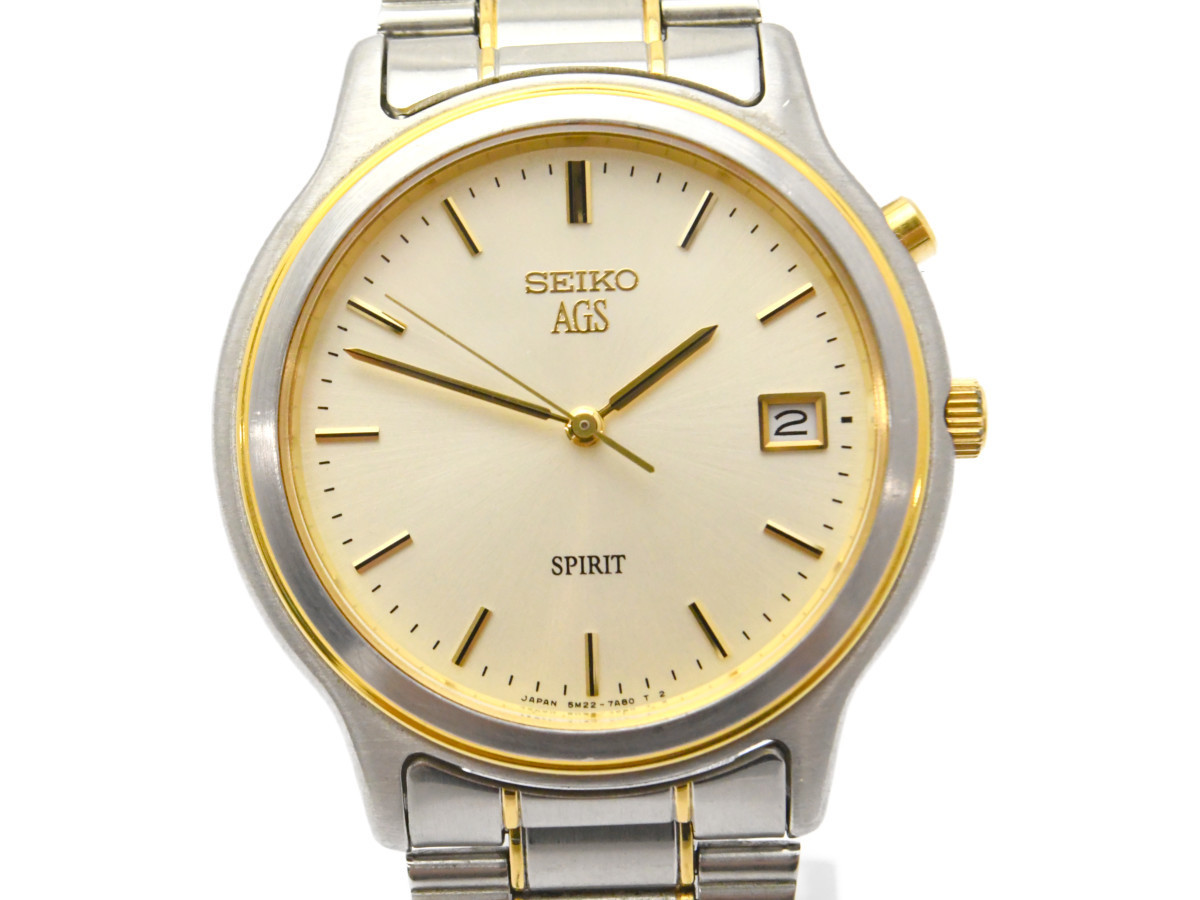 中古品] 稼働品【SEIKO】 セイコー AGS SPIRIT 5M22-7A40 オート 