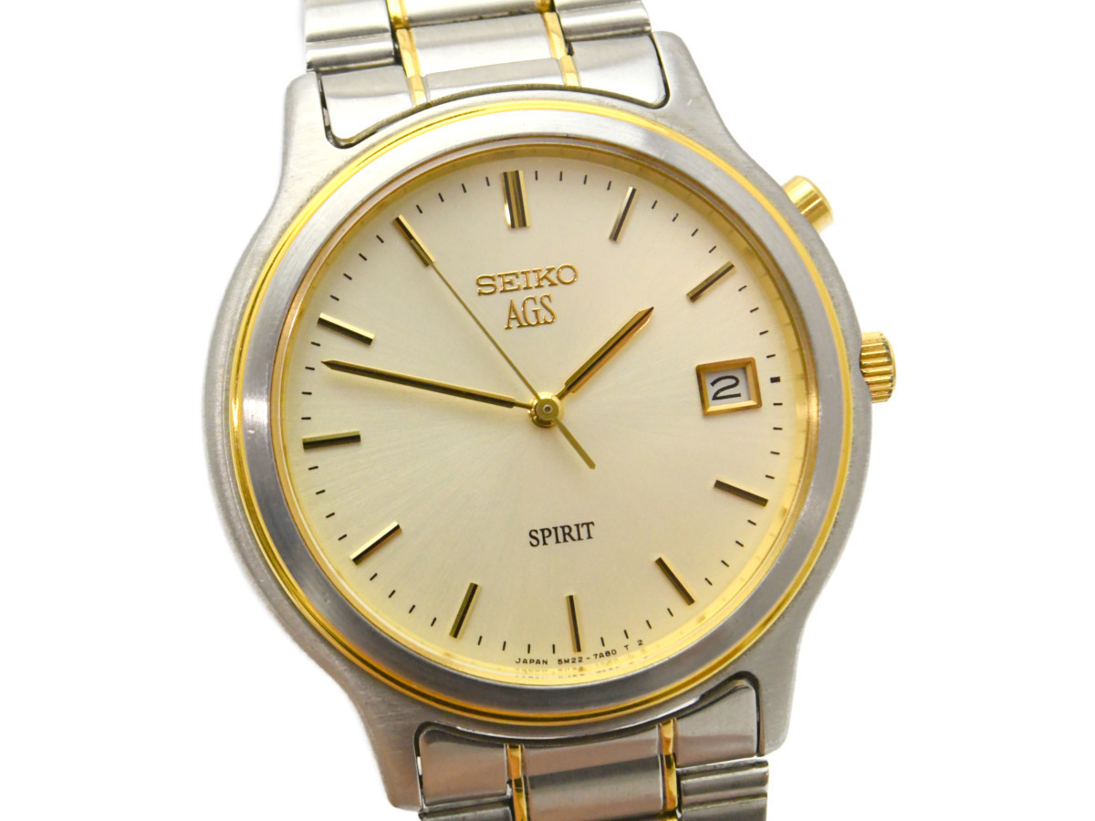中古品] 稼働品【SEIKO】 セイコー AGS SPIRIT 5M22-7A40 オート 