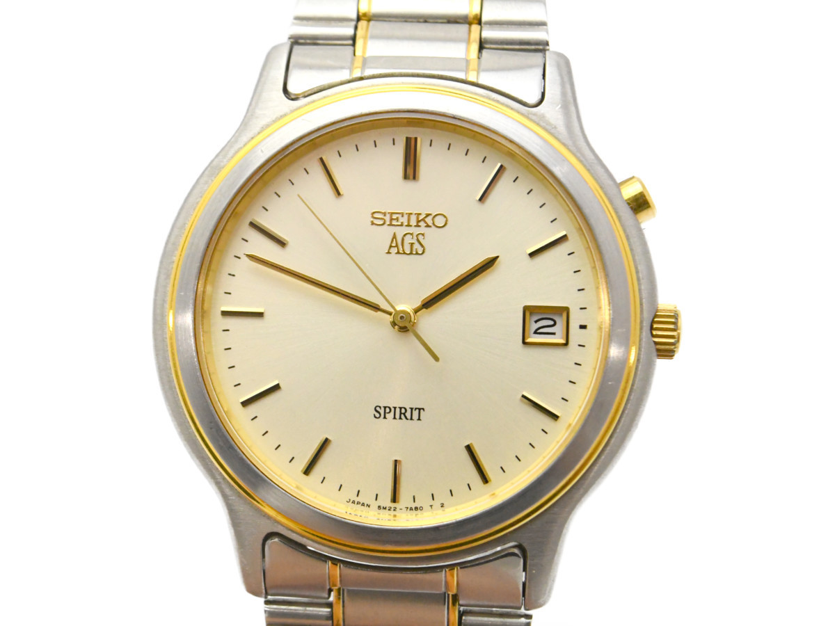 中古品] 稼働品【SEIKO】 セイコー AGS SPIRIT 5M22-7A40 オート 