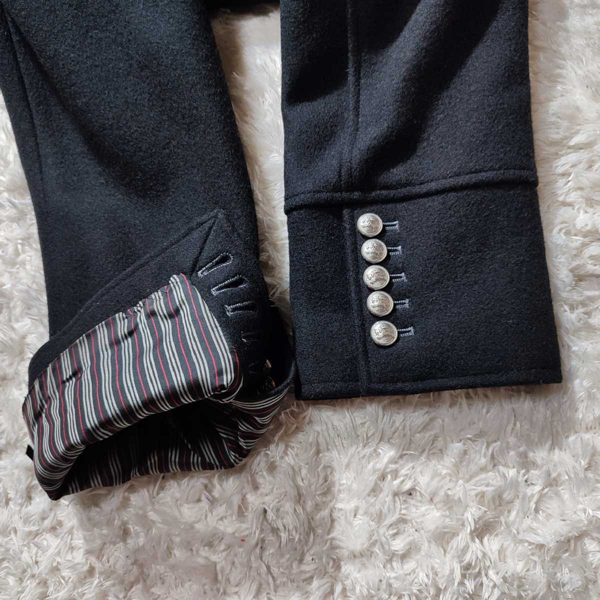 極美品✨バーバリーブラックレーベル カシミヤ混 マリン ロングコート 高級カシミヤ混【極美品 希少L】BURBERRY BLACK LABEL ウールロング