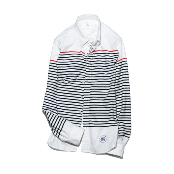 uniform experiment　ユニフォームエクスペリメント　長袖シャツ　2012AW　PANEL BORDER FLANNEL B.D SHIRT　白　Mサイズ