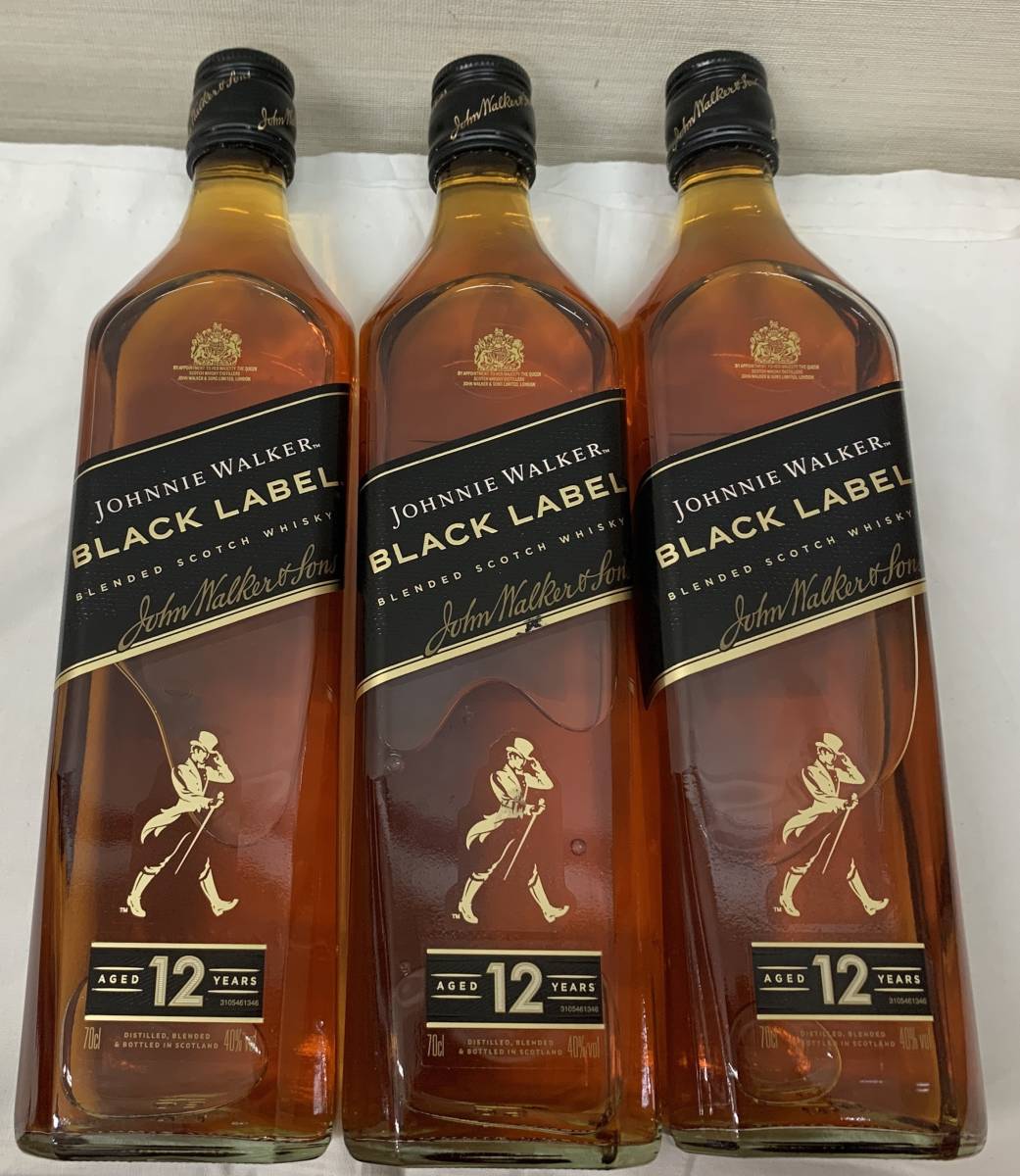 ァイターアワード 未開栓 ジョニーウォーカー ブラックラベル 700ml 3
