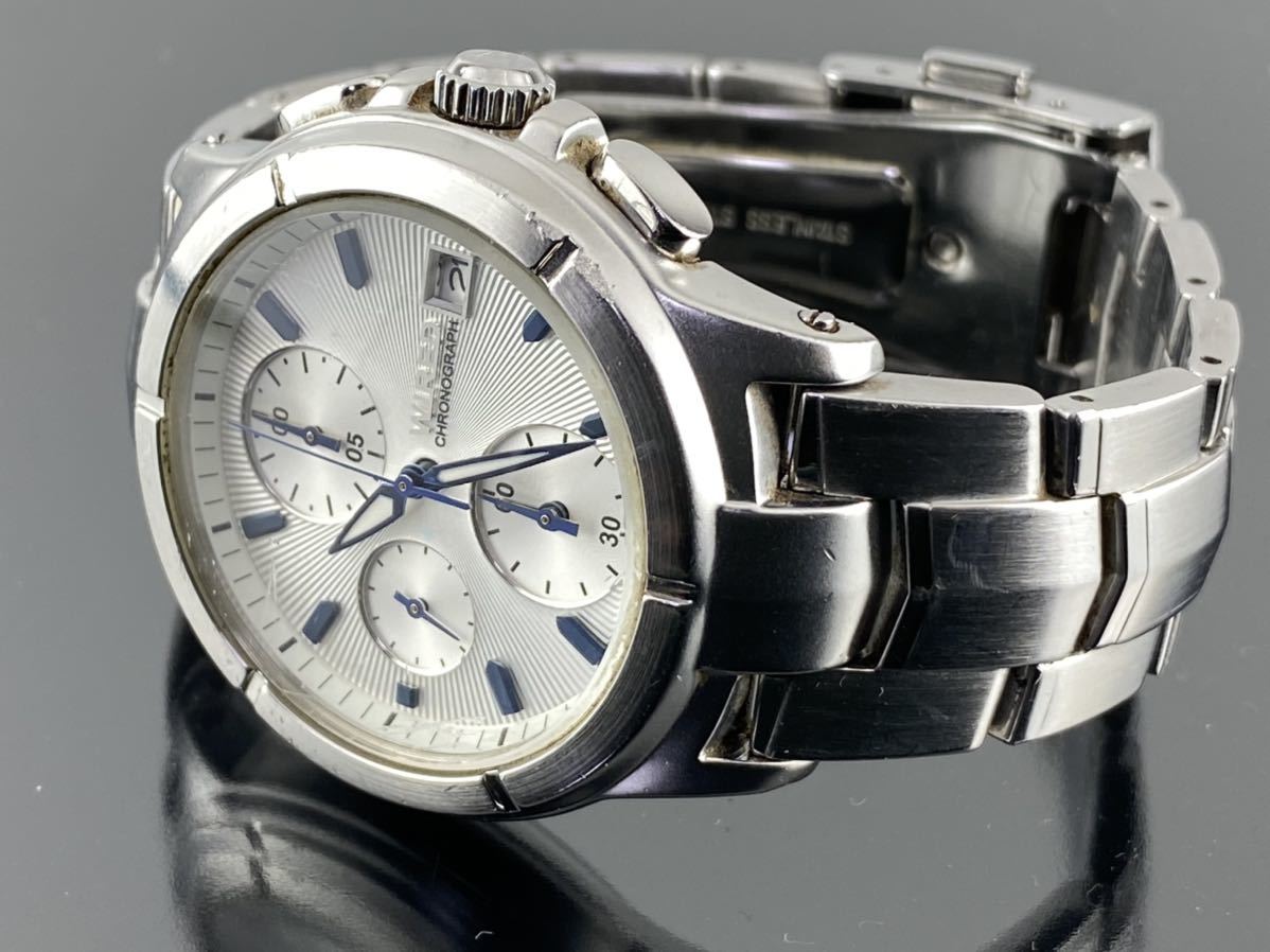 A829 ク]1円～☆メンズ腕時計 クォーツ クロノグラフ SEIKO ワイアード