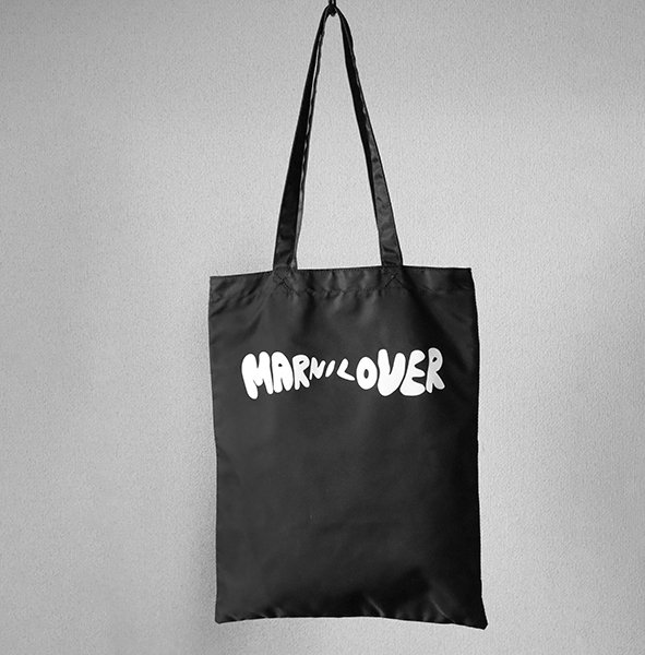 MARNI ◇21SS MARNI LOVER ナイロン トートバッグ (ブラック×オリーブ 
