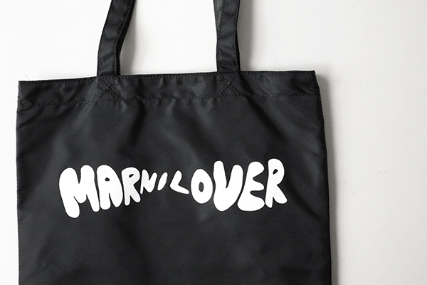 MARNI ◇21SS MARNI LOVER ナイロン トートバッグ (ブラック×オリーブ 