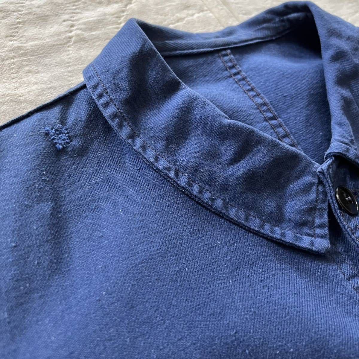 40s 50s French vintage コットンツイル vポケ フレンチ VINTAGE