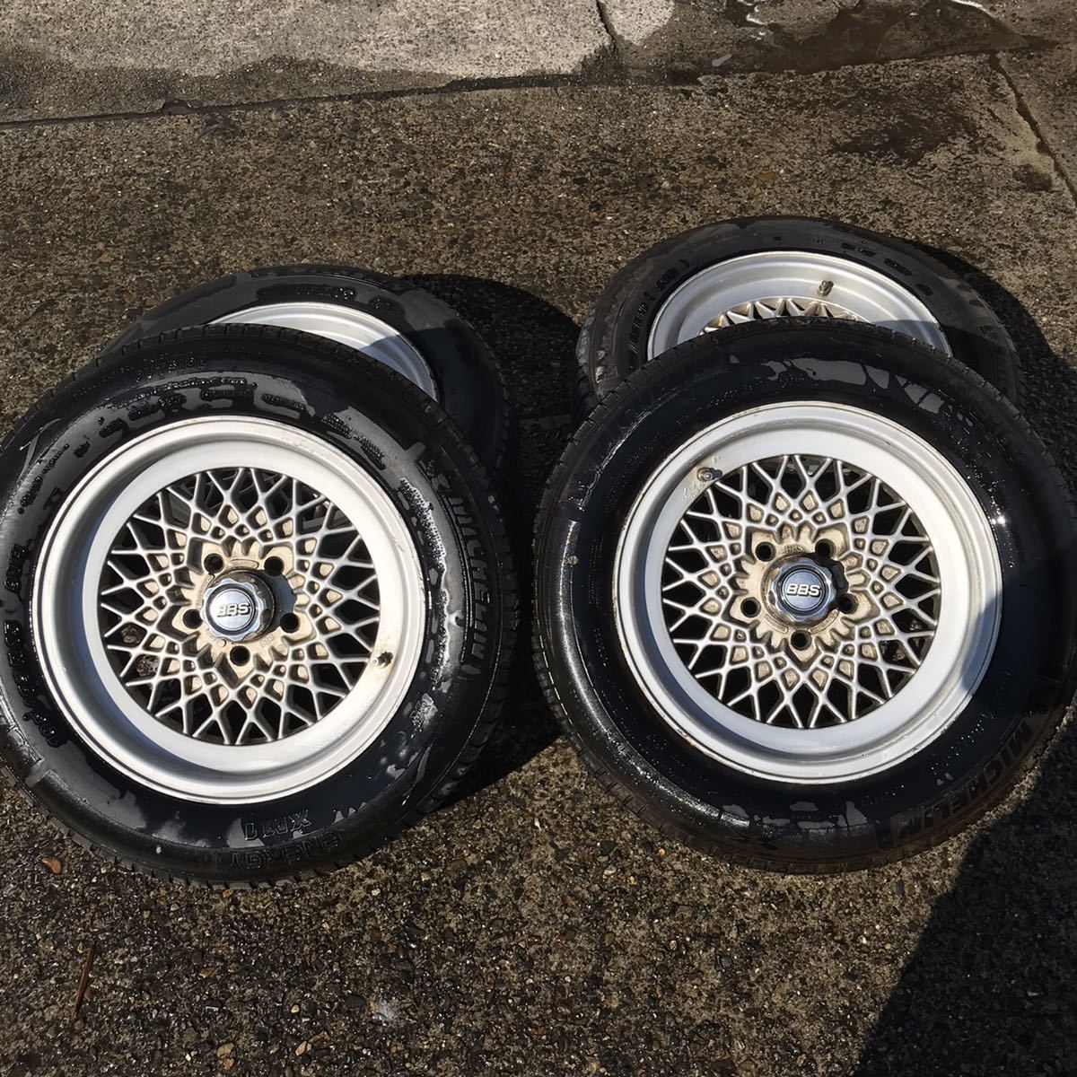 当時物　BBS 15インチ　アルミホイール　４本セット　中古　キャップ付き　送料込み！ BBS 15インチ 当時物 alt2624 中古 8Ｊ