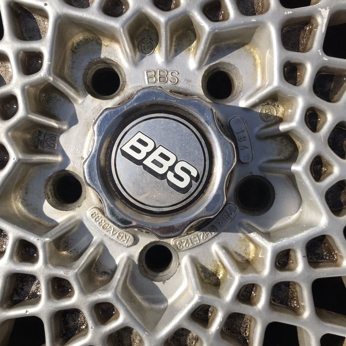 当時物　BBS 15インチ　アルミホイール　４本セット　中古　キャップ付き　送料込み！ BBS 15インチ 当時物 alt2624 中古 8Ｊ