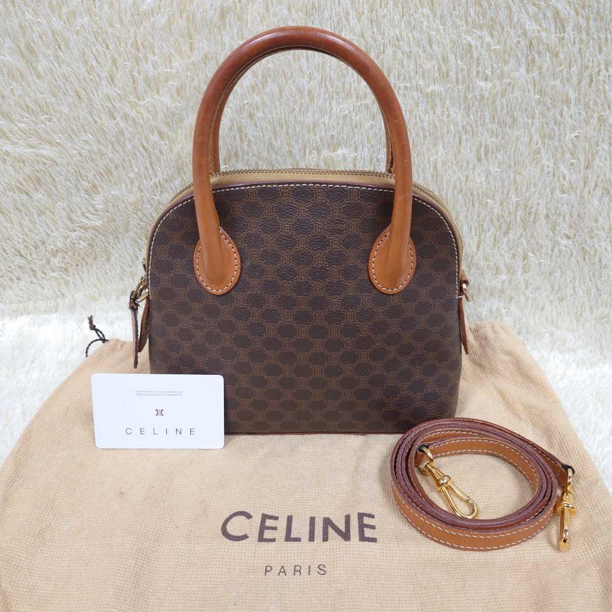 1円~ 【激レア至極の逸品】 CELINE セリーヌ マカダム ロゴマーク PVC 
