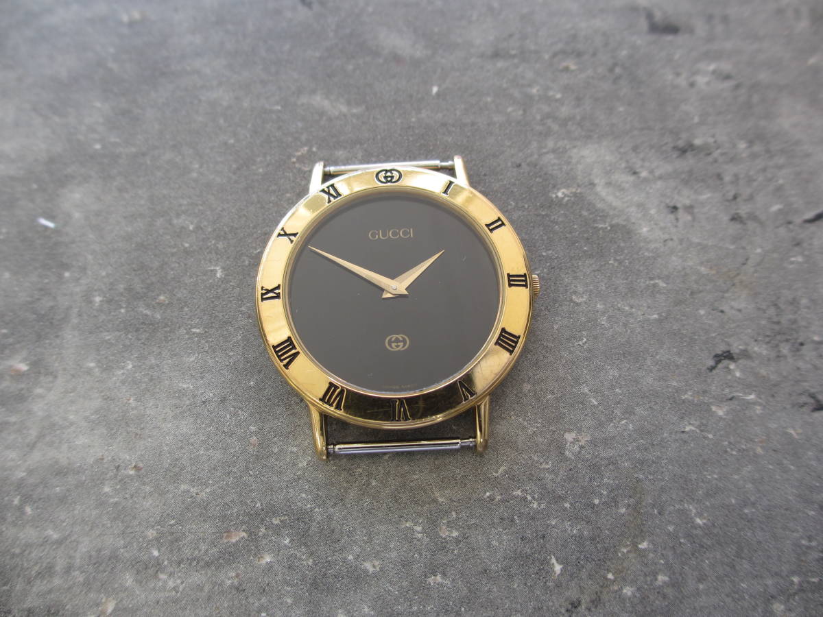 電池交換済み】GUCCI グッチ 腕時計 3000M グッチカラー ゴールド