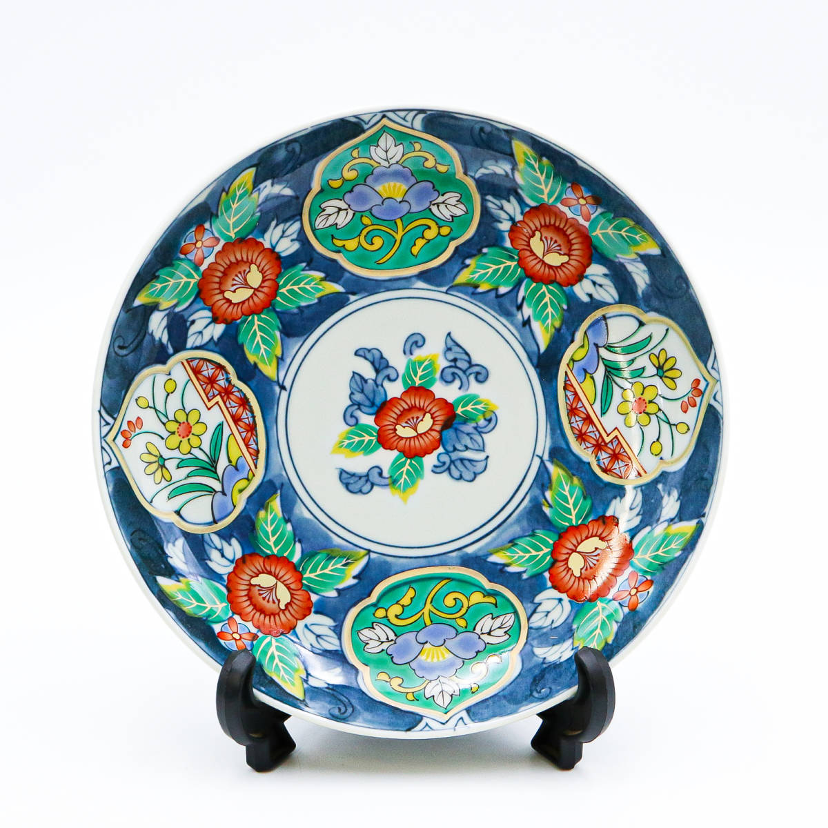 有田焼 嘉山窯 絵柄 皿5枚セット 古伊万里 金彩 色絵 陶器 古美術 