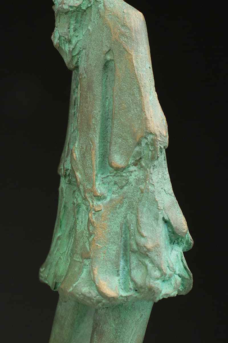 EA921 【日展作家 斎藤勝弘 作】ブロンズ「少女像」高30.5cm 重1.5kg