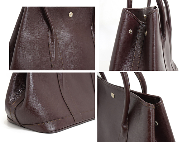 超美品◎ GRAZNER MILANO 牛革 シボ革 レザートートバッグ 茶 ガーデン ユニセックス 牛革 - | ☆3241☆イタリア・シボラグジュアリー・シボデザイン☆牛革☆ブ シュリンクレザー シャドウスムース