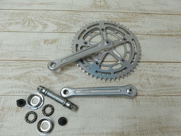 デュラエース　ビンテージ クランクセット 165mm ☆ビンテージ SHIMANO DURA ACE☆クランクセット 165mm 52×44T BB付き